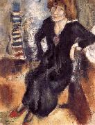 Jules Pascin Aiermila wearing the black dress oil painting picture wholesale